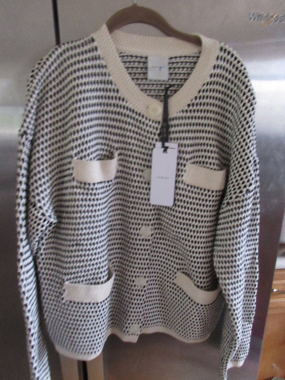 varley cardigan sweater jacket textured knit  new nwt xl